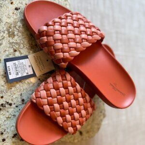 NWT Coral Color Woven Slide Sandals - Sz. 8.5